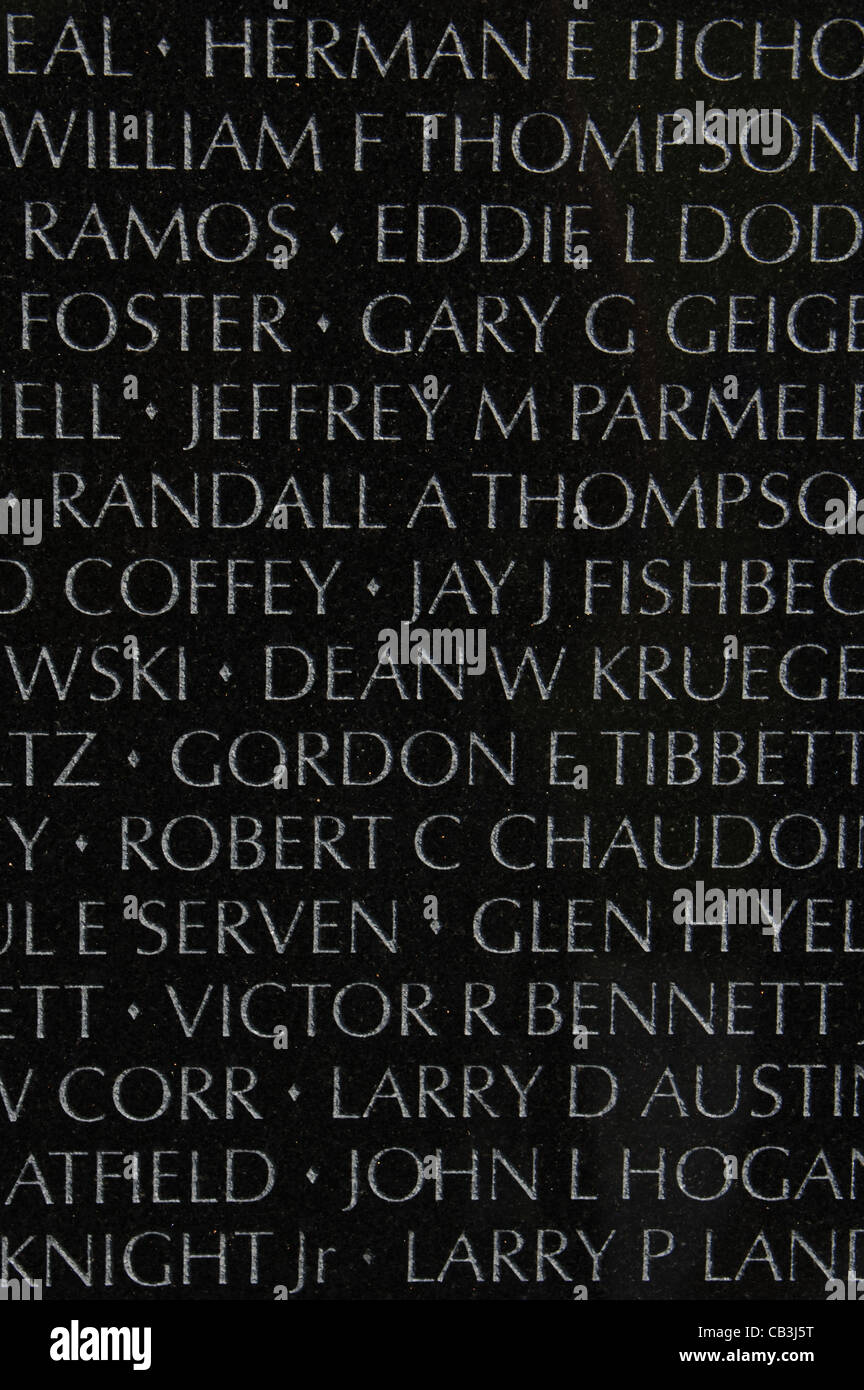 USA. Washington D.C. Vietnam Veterans Memorial. des 20. Jahrhunderts. Stockfoto