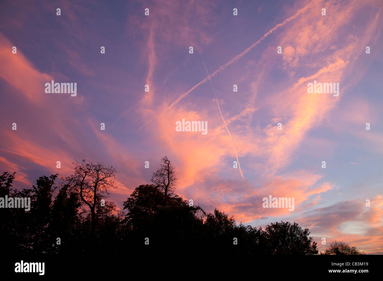Sonnenuntergang über Arun Tal Stockfoto