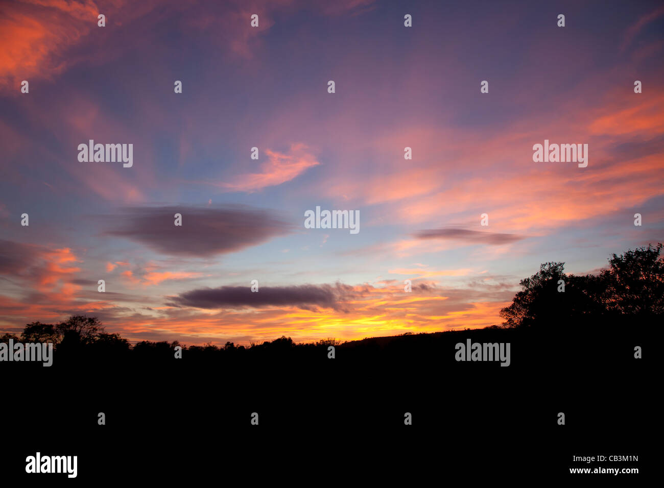 Sonnenuntergang über Arun Tal Stockfoto