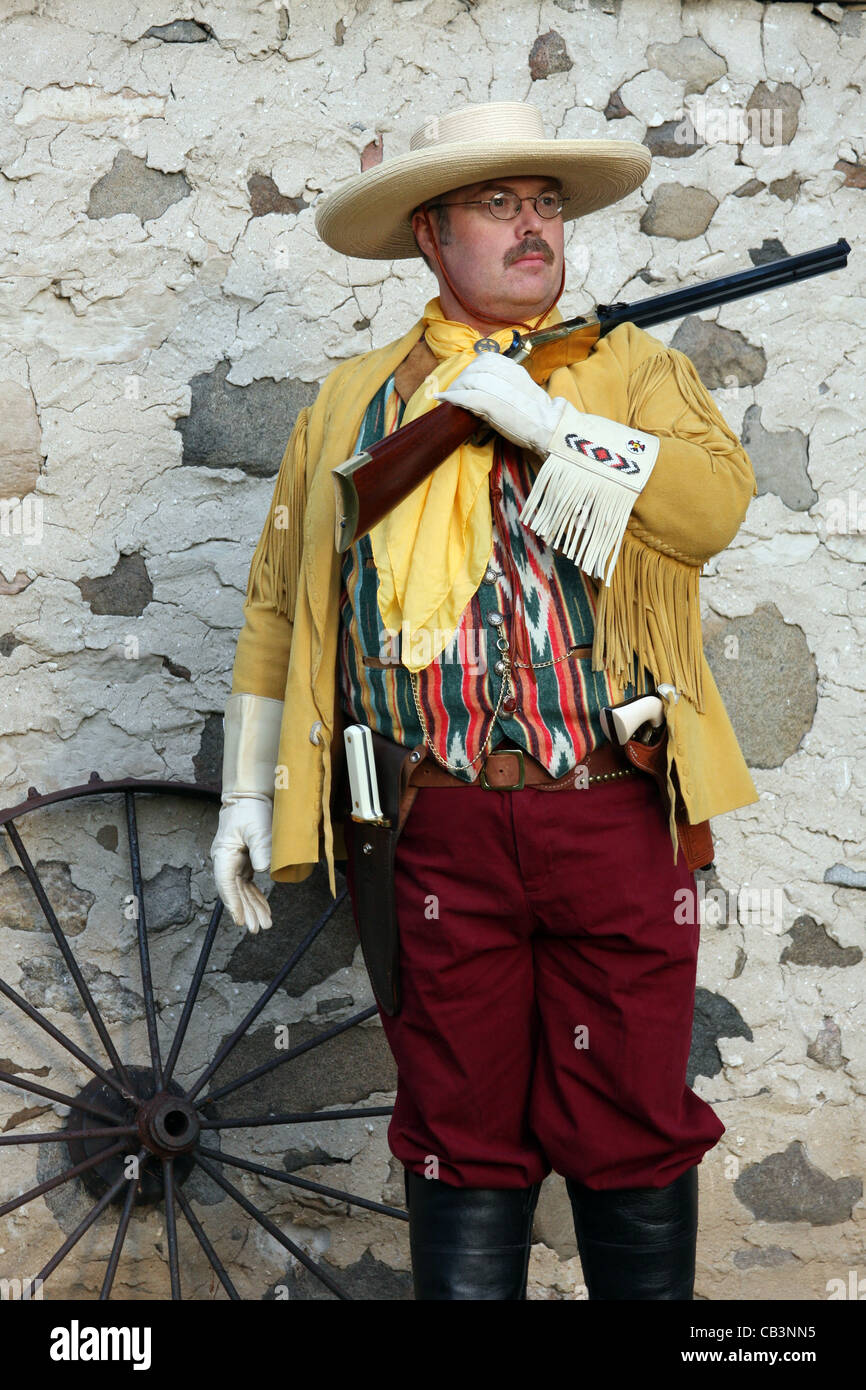 Ein Ranchero Cowboy mit einem Gewehr Stockfoto