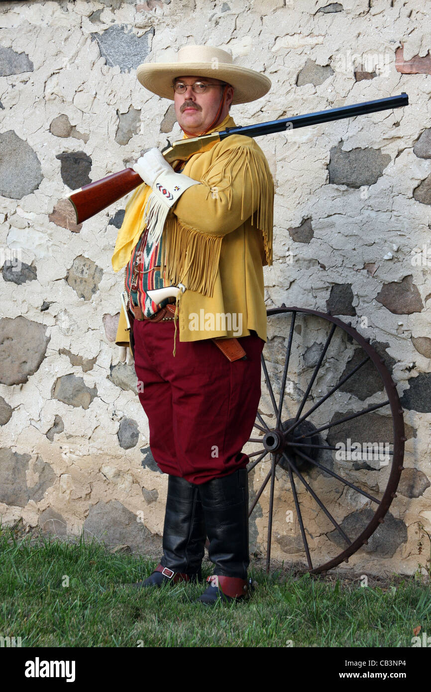 Ein Ranchero Cowboy mit einem Gewehr Stockfoto