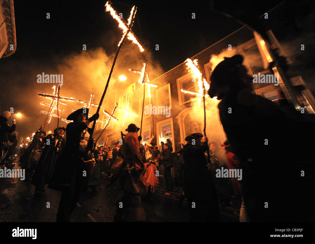 Lewes Bonfire Night feiern Stockfoto