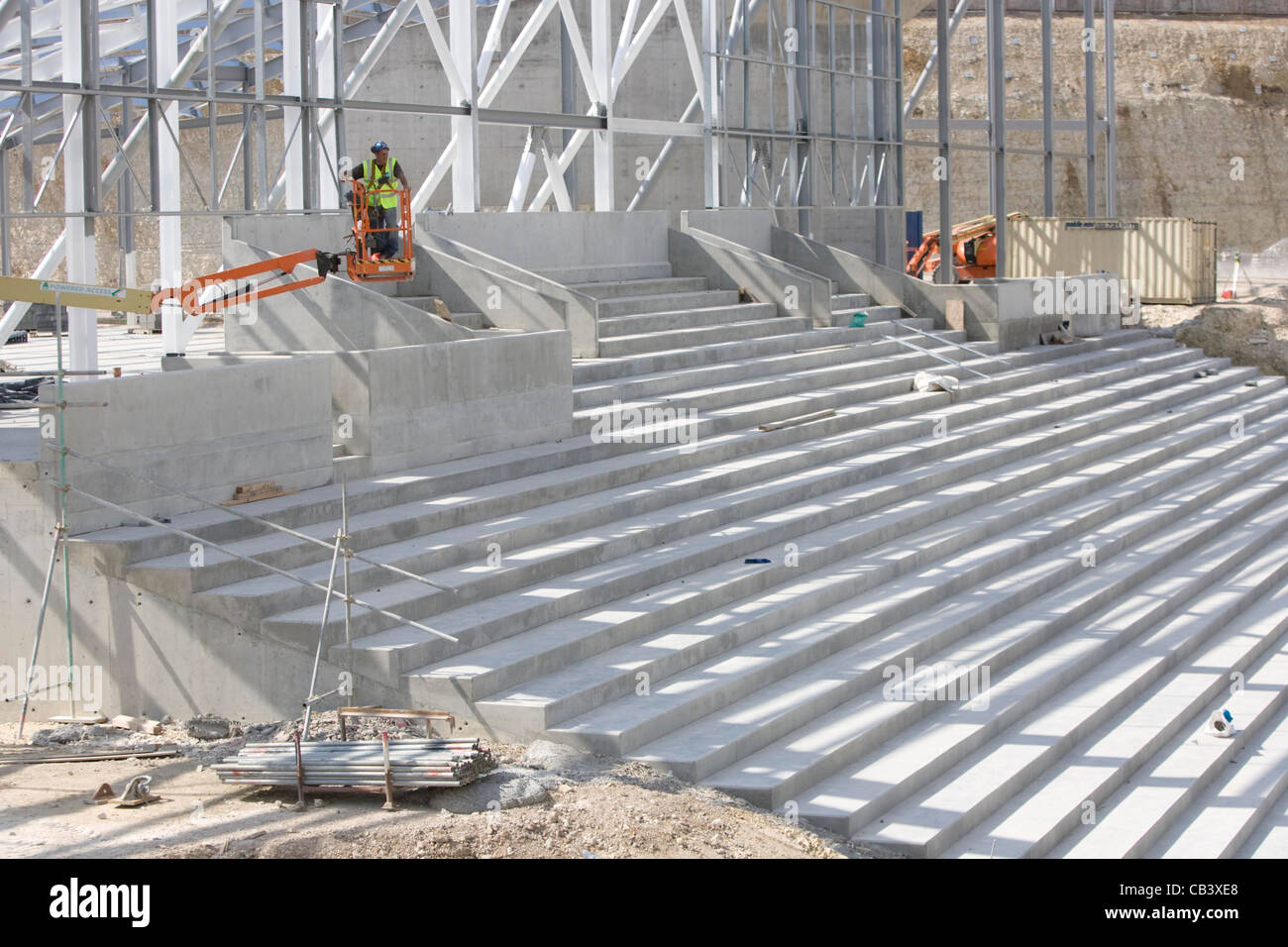 Bau von Brighton und Hove Albion American Express Community Stadium. Bild von James Boardman. Stockfoto