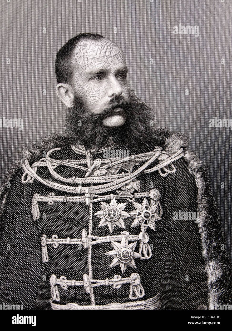 Antik, Gravur von Franz Josef ich (1830-1916), Kaiser von Österreich Stockfoto