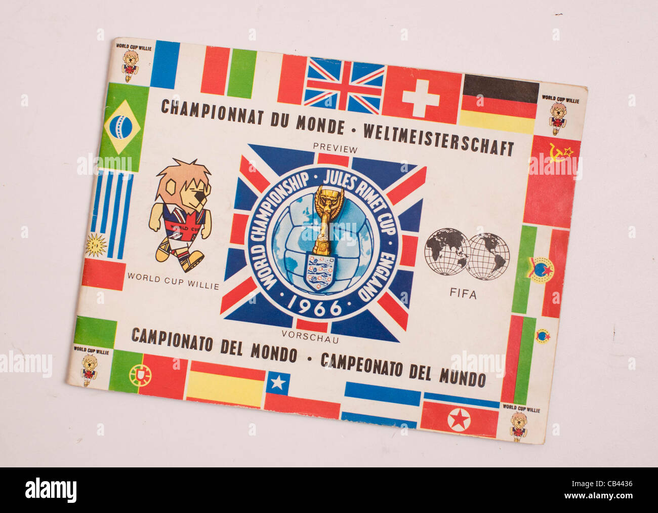 Ein deutscher World Cup 1966 Sticker Buch. Stockfoto