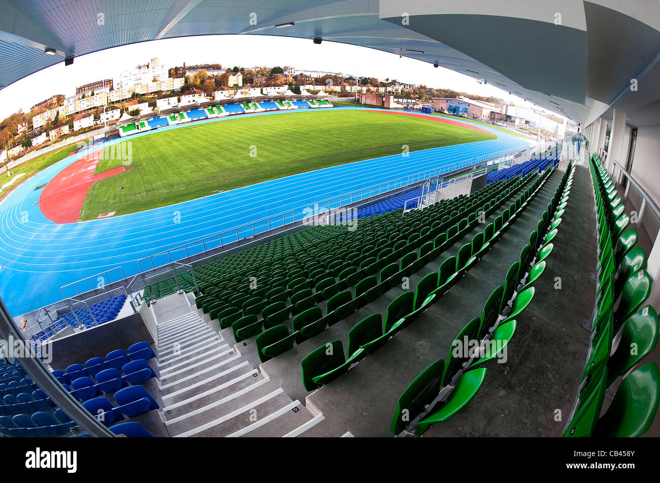 Scotstoun Stadion in Glasgow die als Trainingszentrum für die Commonwealth-Spiele 2014 verwendet werden. Stockfoto