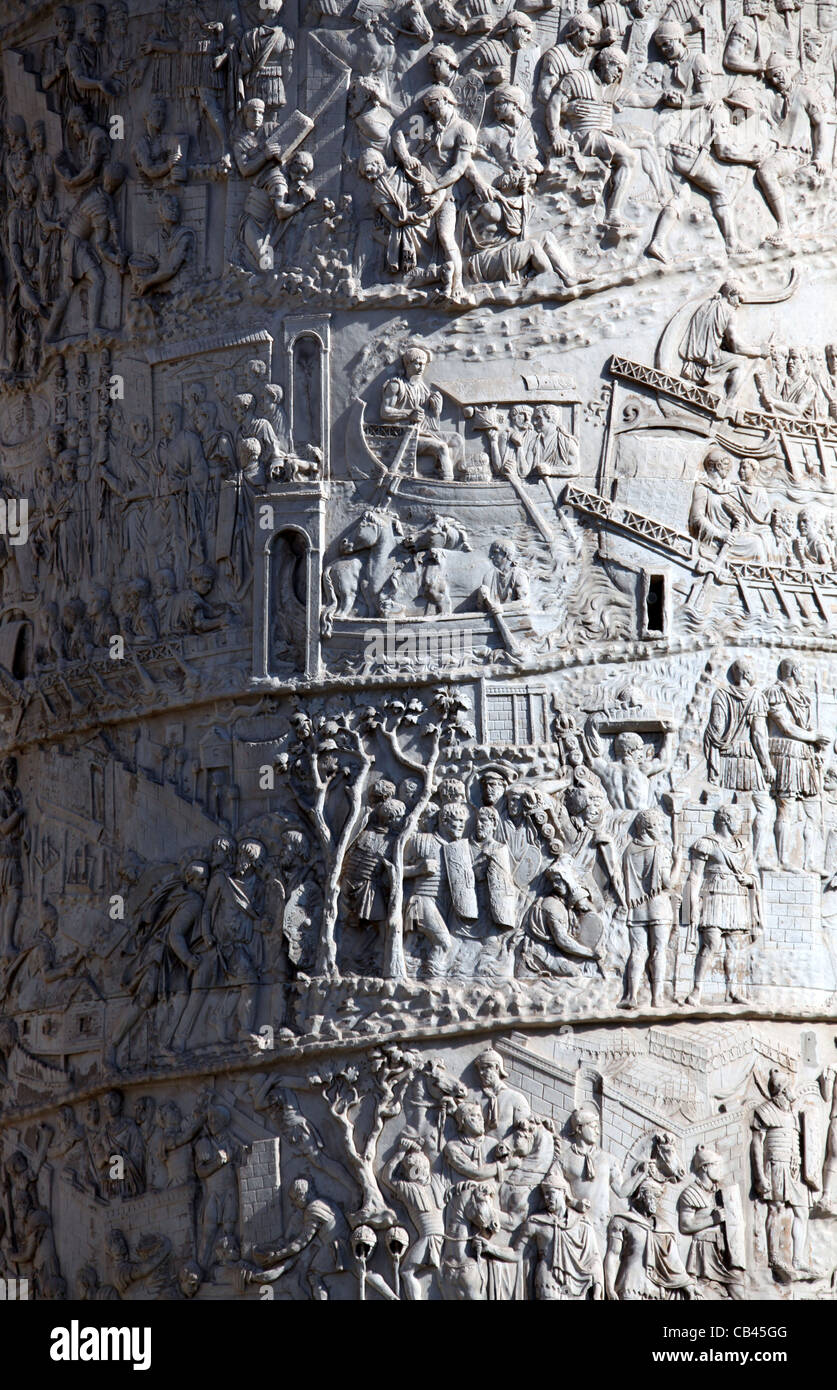 Detail der Trajans-Säule Stockfoto