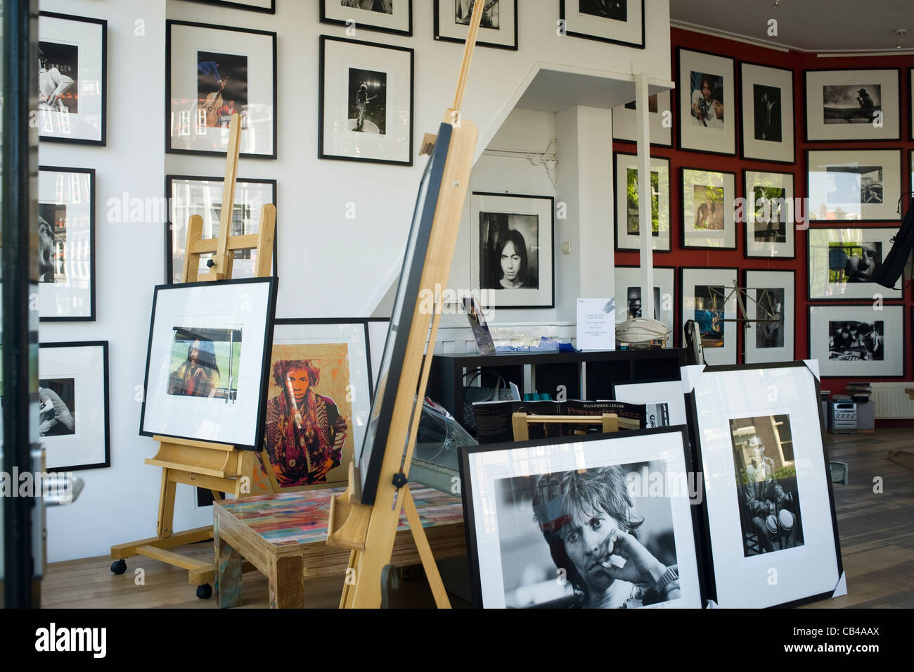 Rockarchive, Rock und Jazz-Fotografie-Galerie. Prinsengracht 110. AMSTERDAM Stockfoto