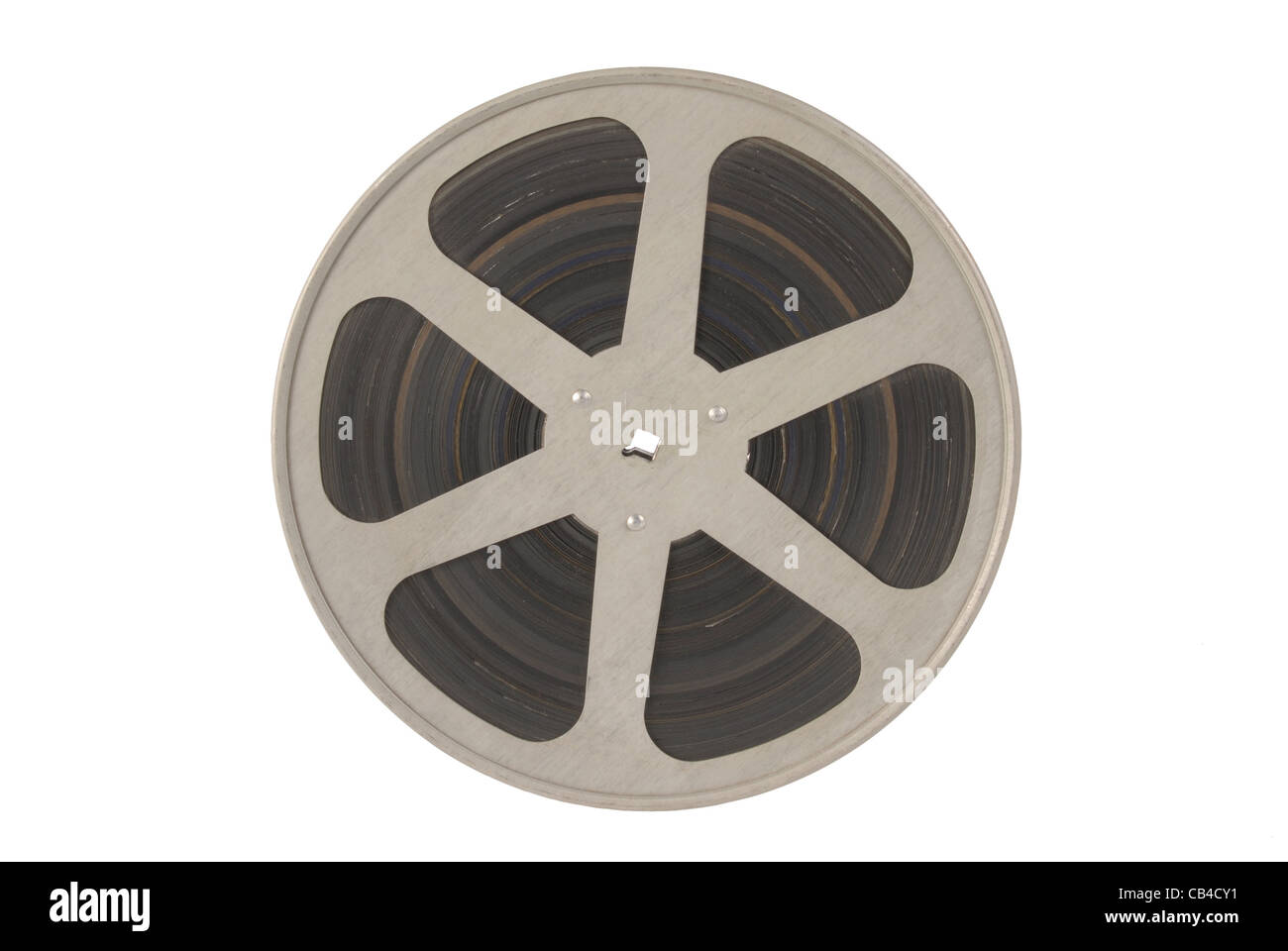 Einzelne Filmrolle isoliert auf weißem Hintergrund. Im Preis inbegriffen Clipping-Pfad, so können Sie leicht schneiden Sie es aus und legen Sie über die Oberseite eines Designs. Stockfoto