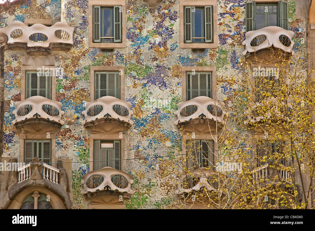Europa Spanien Barcelona Casa Batiilo Gaudi Haus Stockfoto