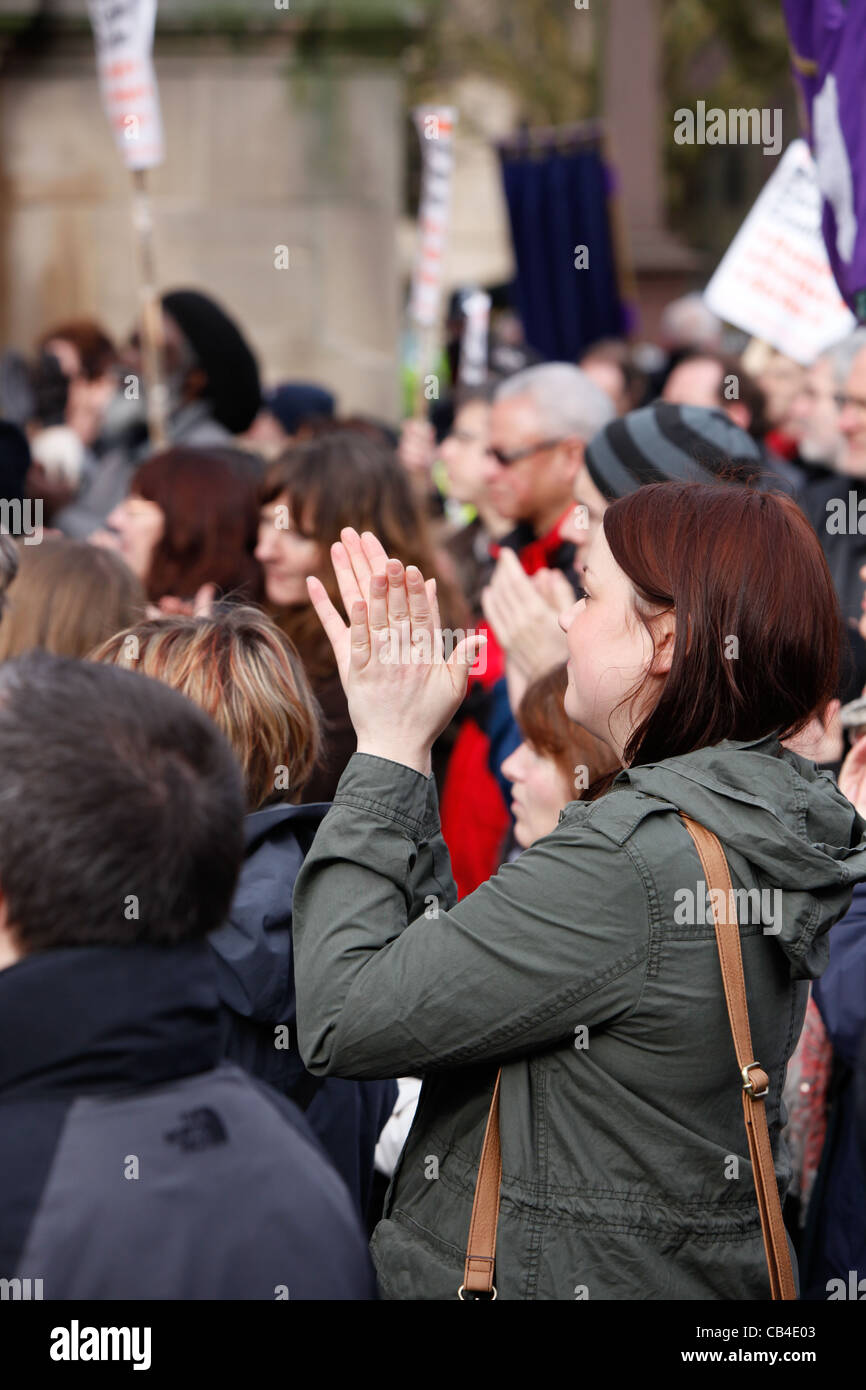 Demonstration gegen Birmingham City Council Stellenabbau. Die im Zentrum Stadt im Februar 2011 stattfand. Stockfoto