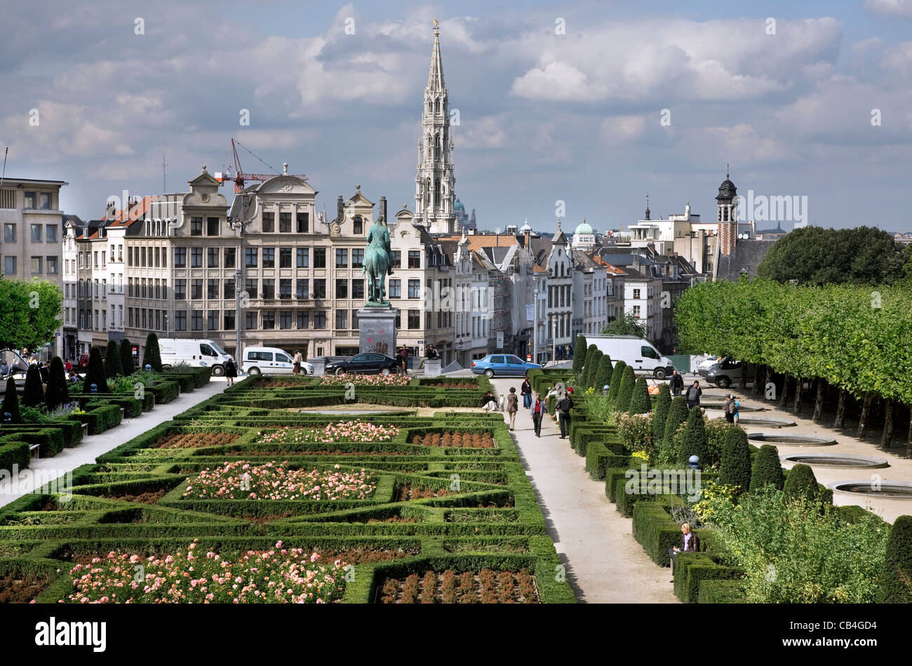 Die Gärten des Mont des Arts / Kunstberg, Brüssel, Belgien Stockfoto