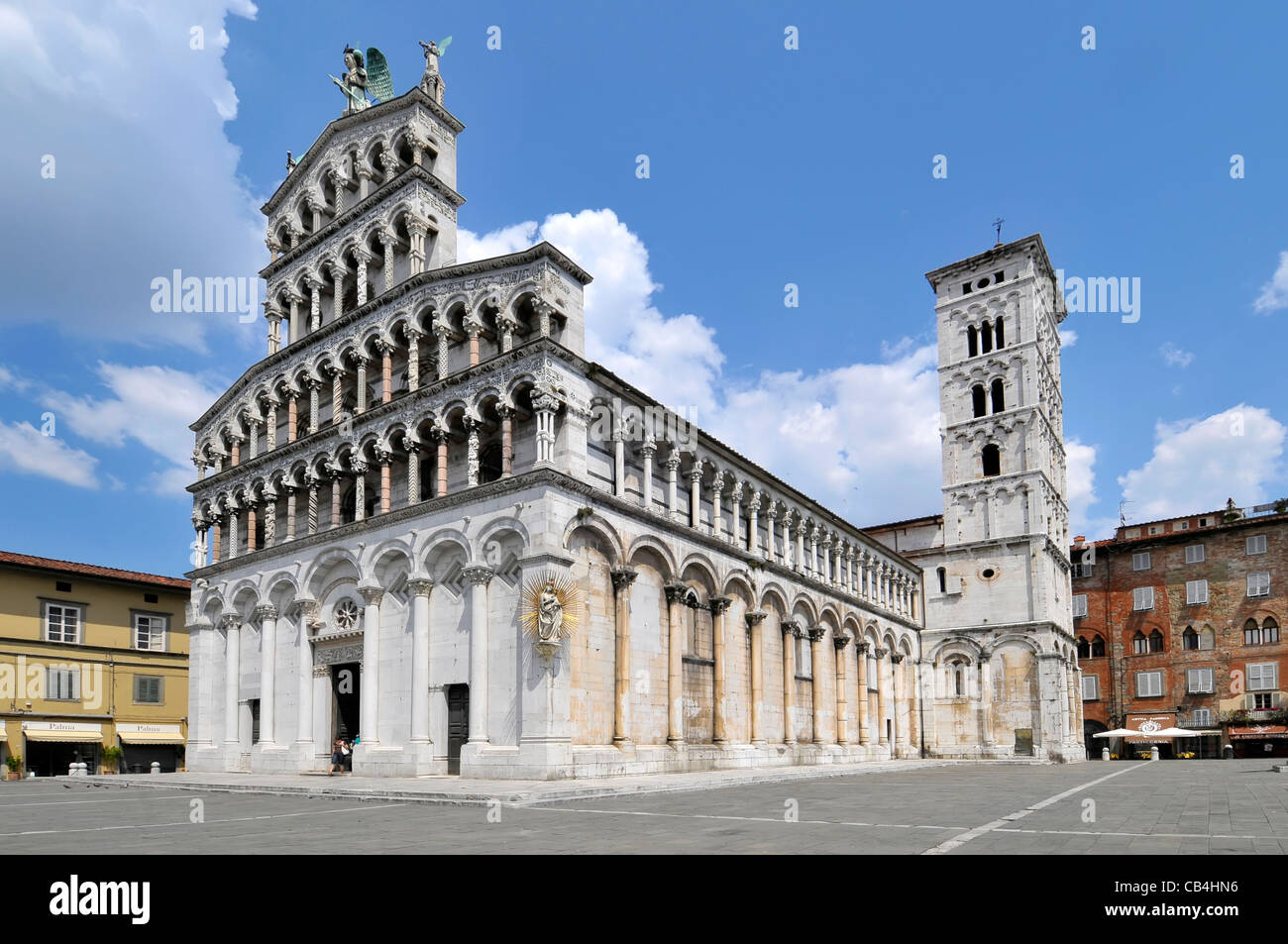 San Michele in Foro Kirche Piazza Lucca Italien Tuscany Europa Mittelmeer Stockfoto
