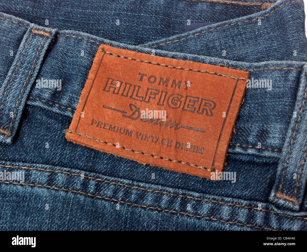 Designer-Jeans Tommy Hillfiger Label Stockfoto