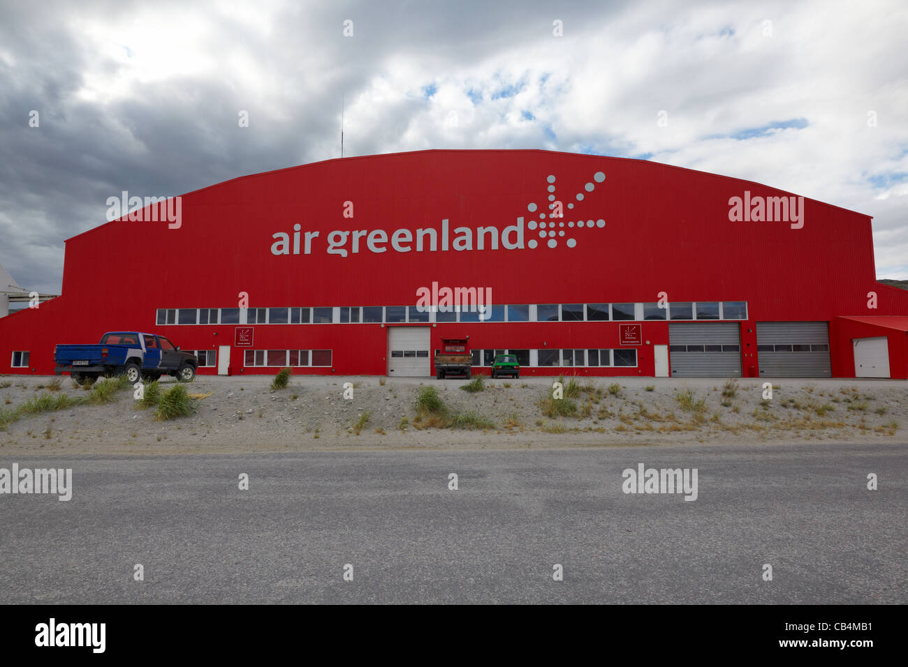 Air Greenland Boden Materiallagerung, Kangerlussuaq, Grönland Stockfoto