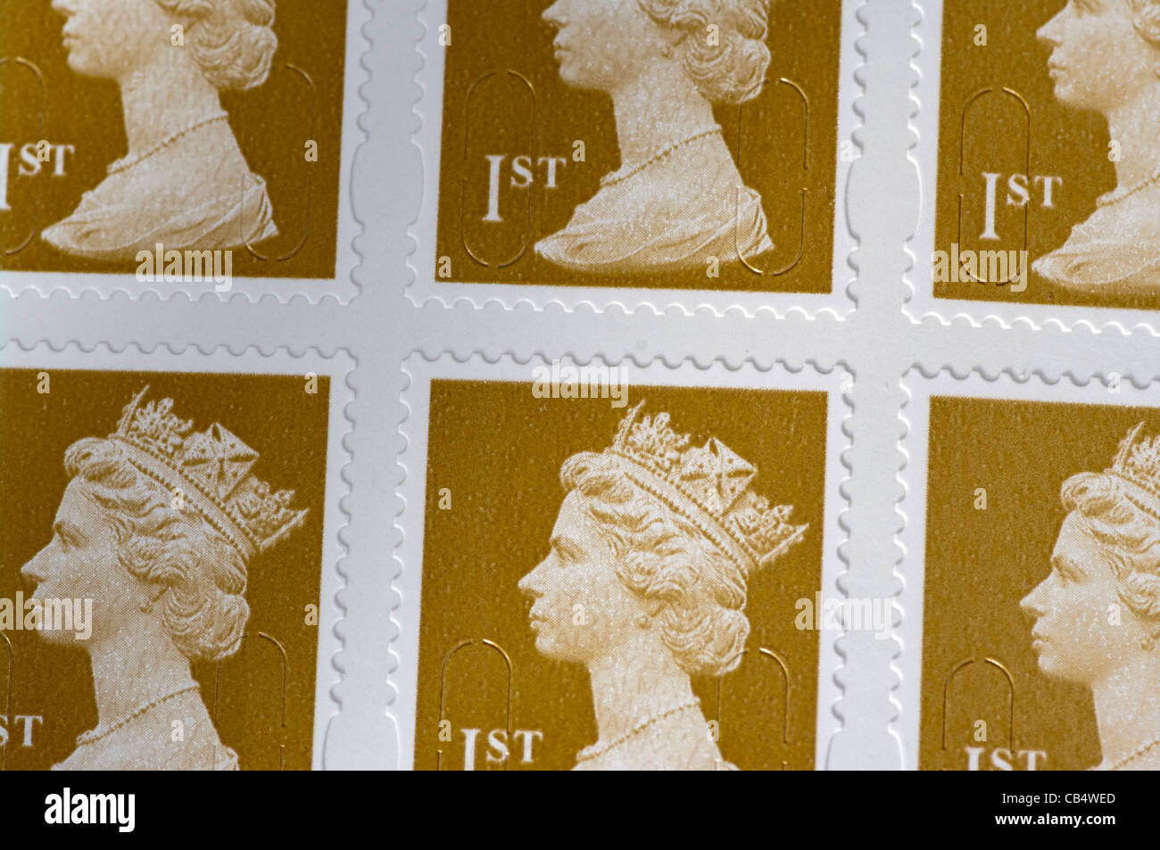 Royal Mail 1. First Class Briefmarken UK Stockfoto