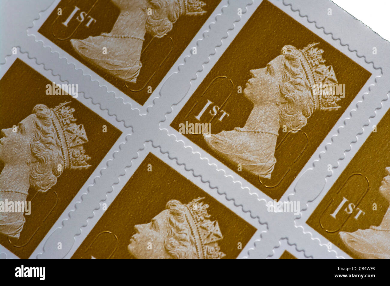 Royal Mail 1. First Class Briefmarken UK Stockfoto
