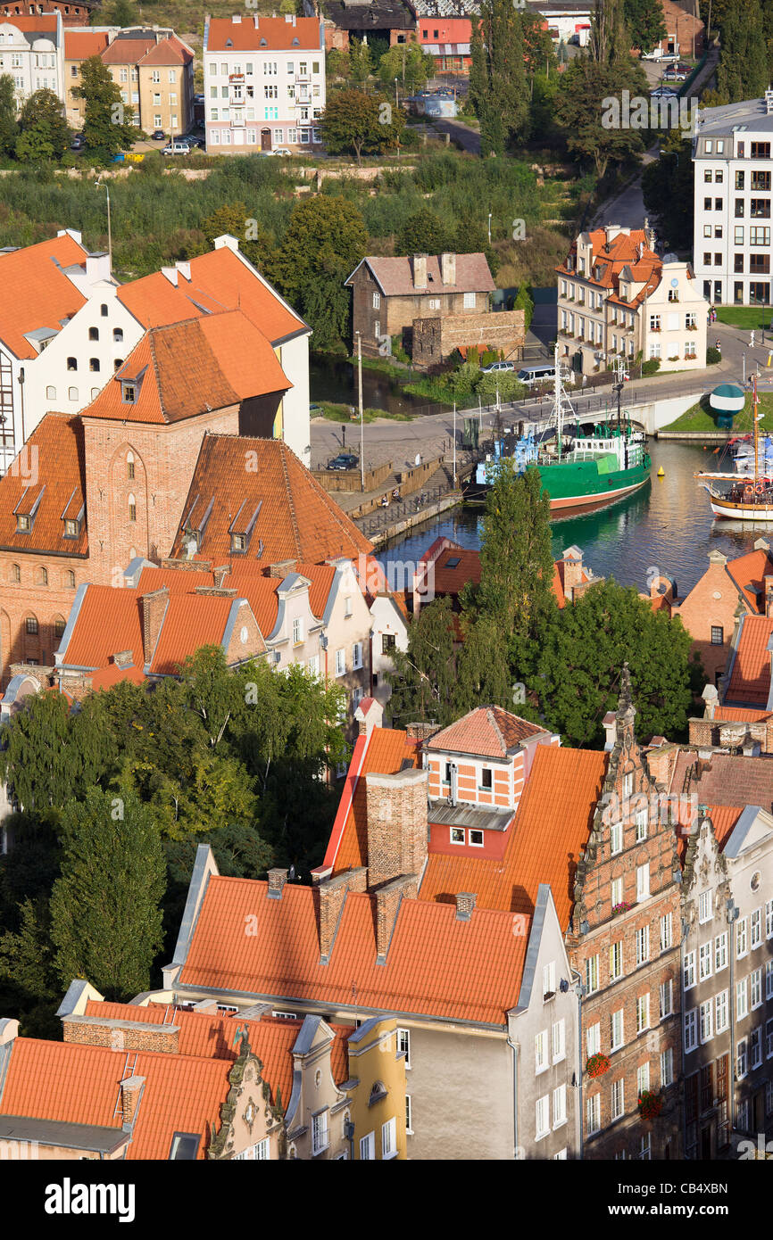 Blick von oben über der Stadt Danzig in Polen Stockfoto