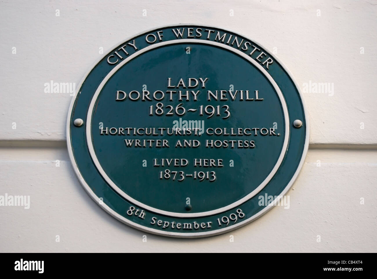 Stadt von Westminster grüne Plakette markiert ein Haus der Gärtner und