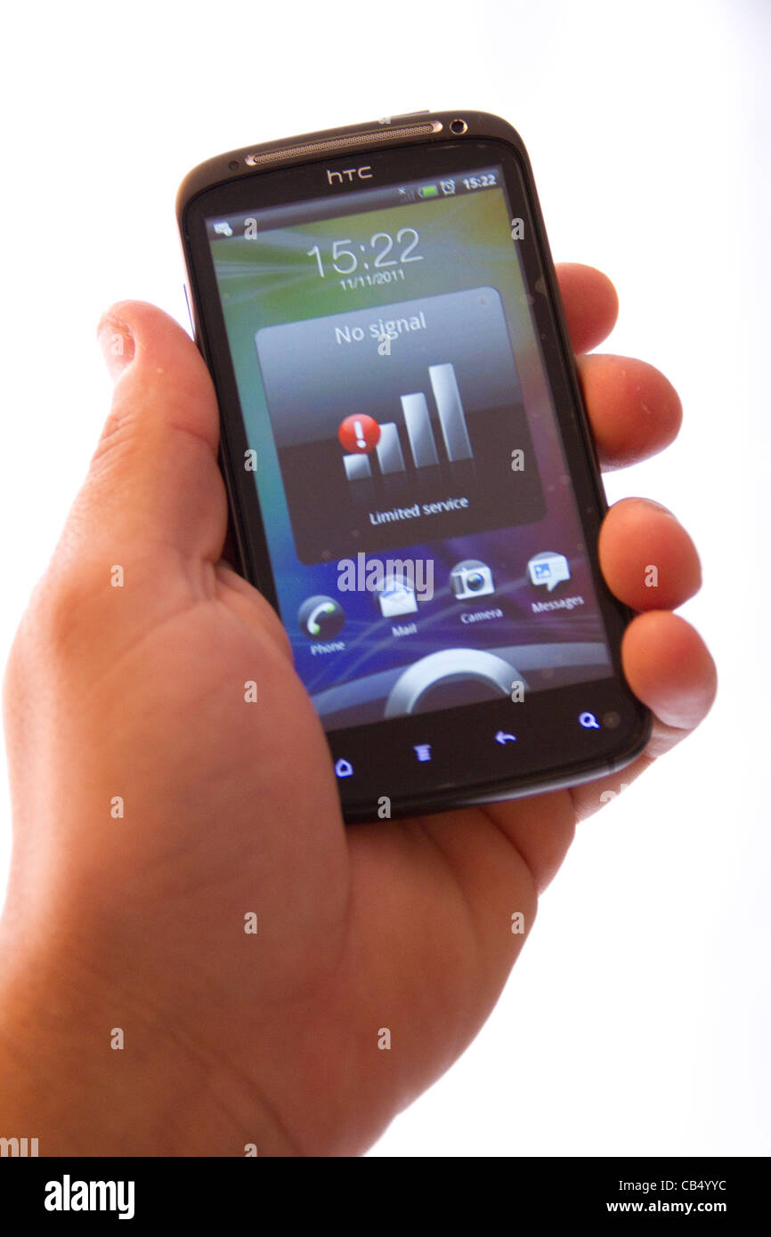 HTC Sensation ohne Signal Stockfoto