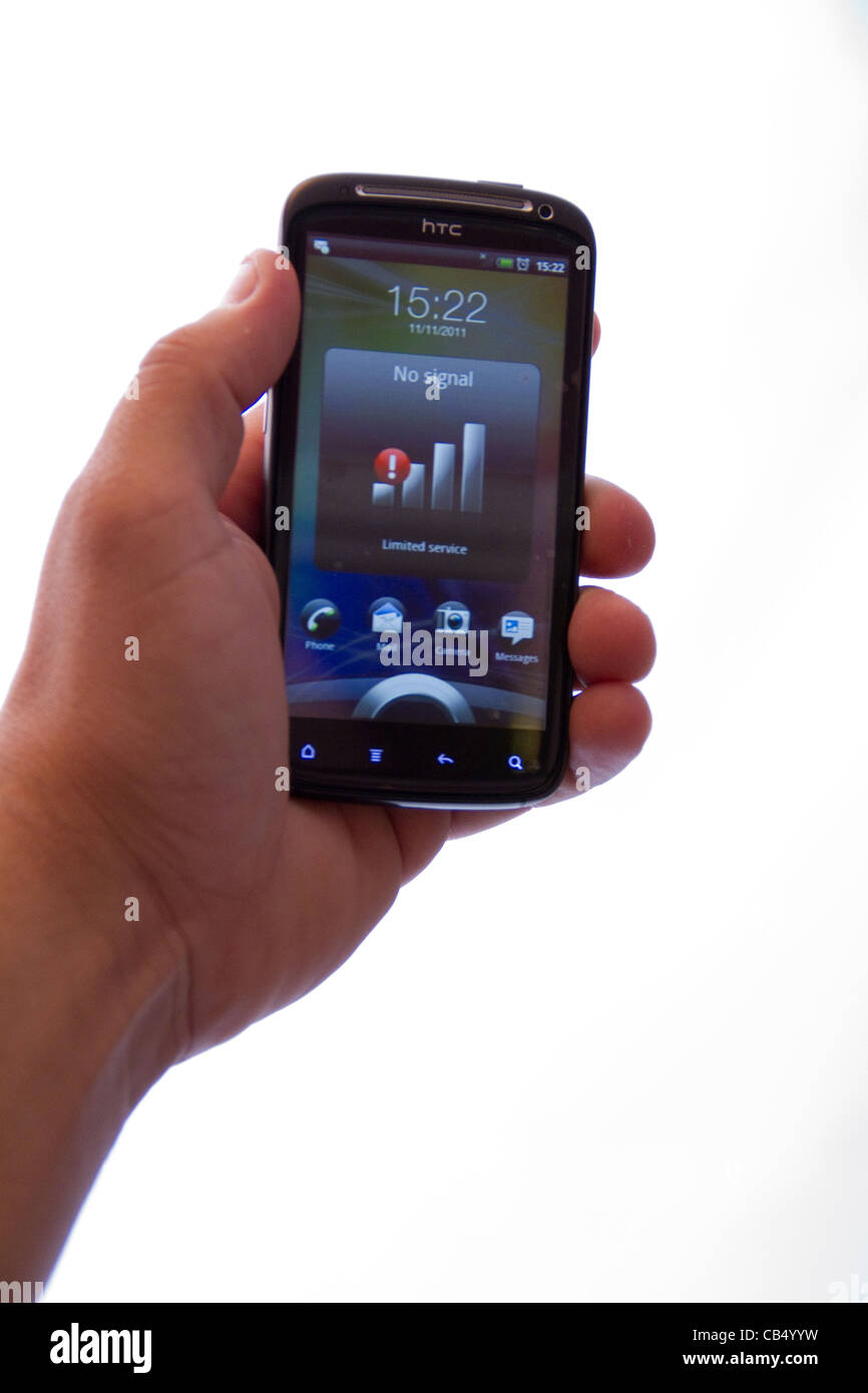 HTC Sensation ohne Signal Stockfoto