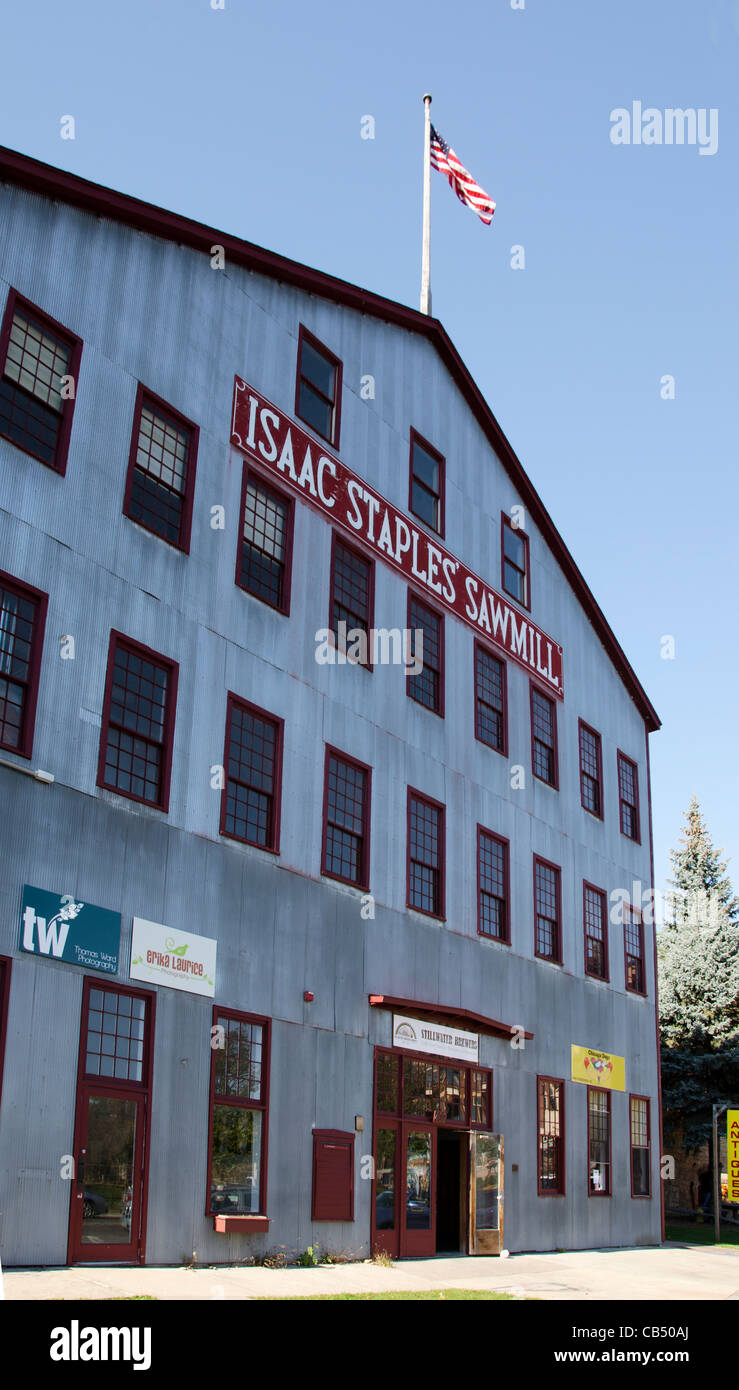 Isaac Staples Sägewerk ist eine Shopping Mall befindet sich im historischen Sägewerk Gebäude in Stillwater, Minnesota Stockfoto