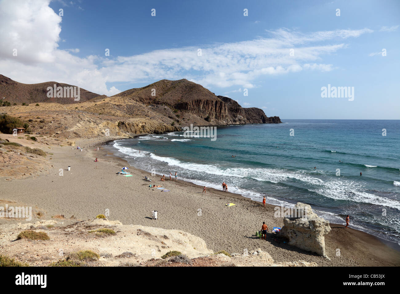 Los Escullos Strand in der Nähe von Almeria, Andalusien Spanien Stockfoto