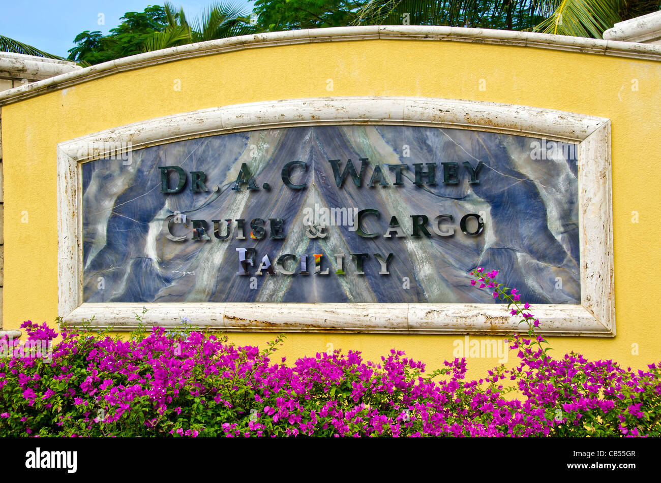 St. Maarten cruise Port Dr A C Wathey Cruise Port Schild Stockfoto