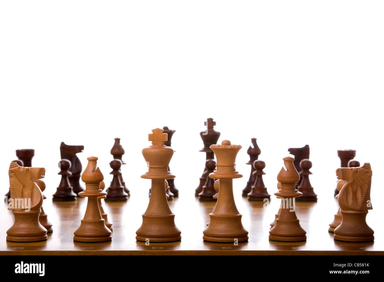 Schließen Sie Perspektive der Schachfiguren (Tiefenschärfe) Stockfoto