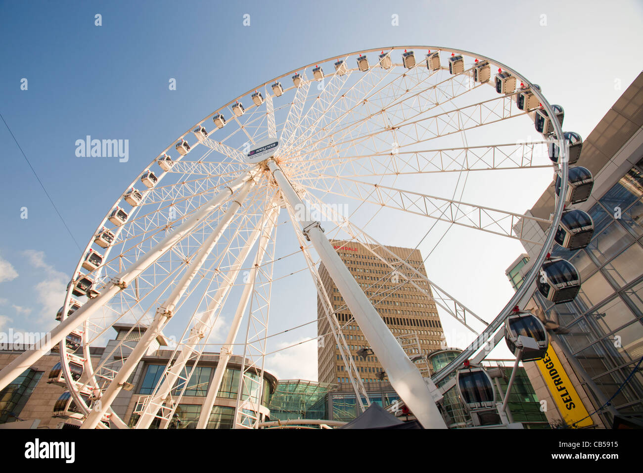 Das Manchester Auge und Arndale Shopping Centre, Manchester, UK. Stockfoto