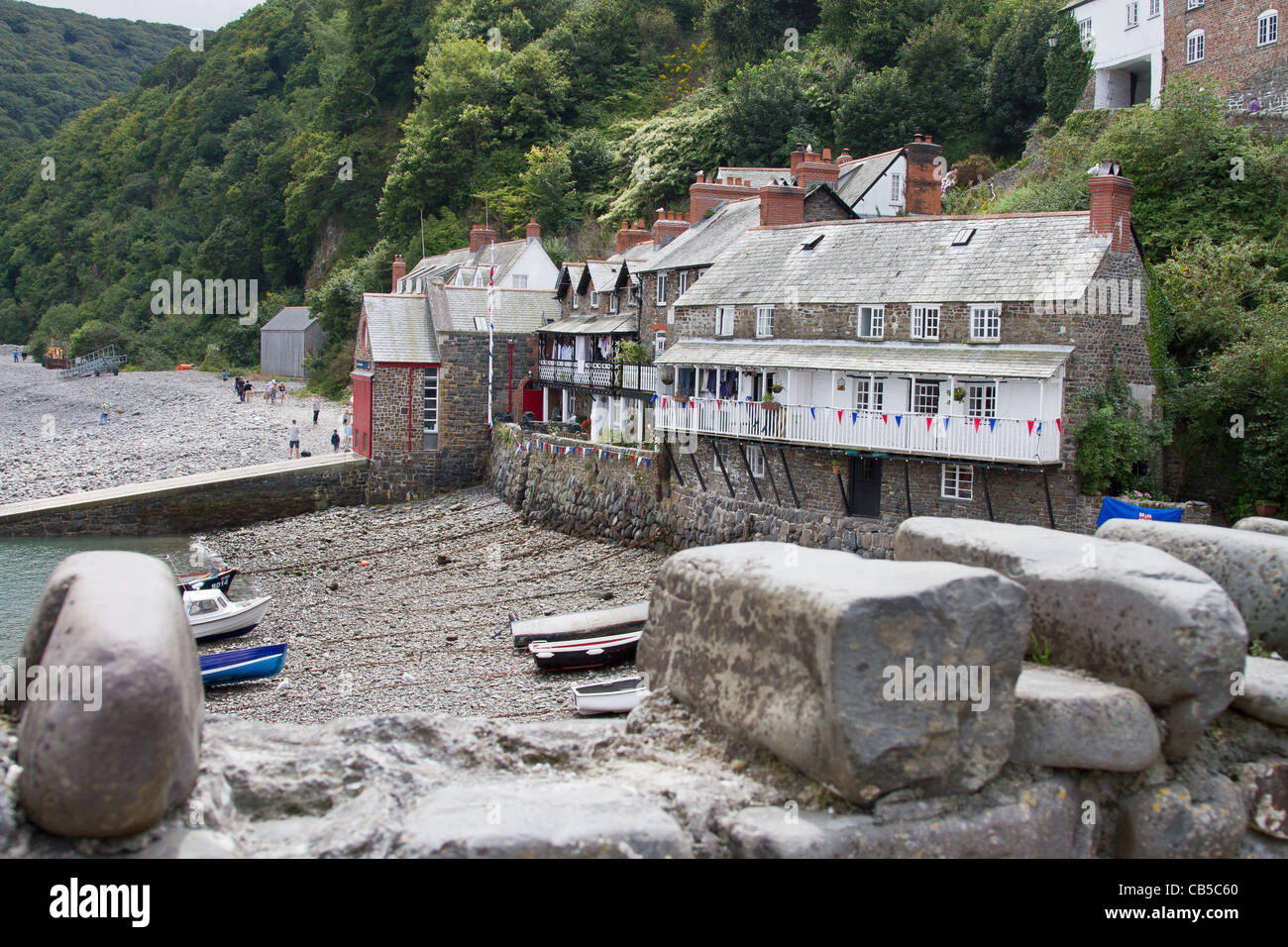 Historische Stadt von Clovelly, North Devon, England im Sommer Stockfoto