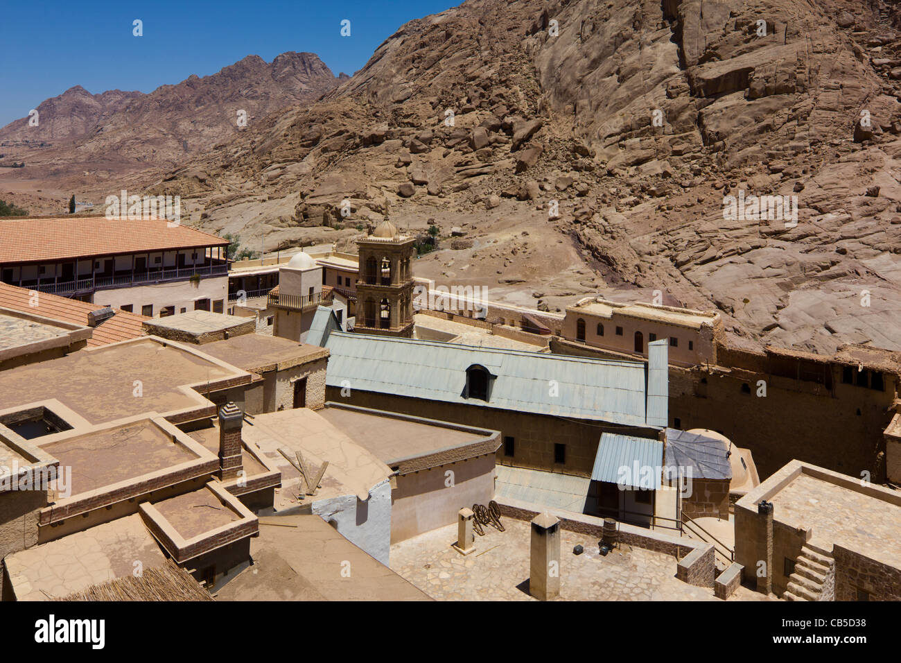 Blick auf Katharinenkloster, Sinai-Halbinsel, Ägypten Stockfoto