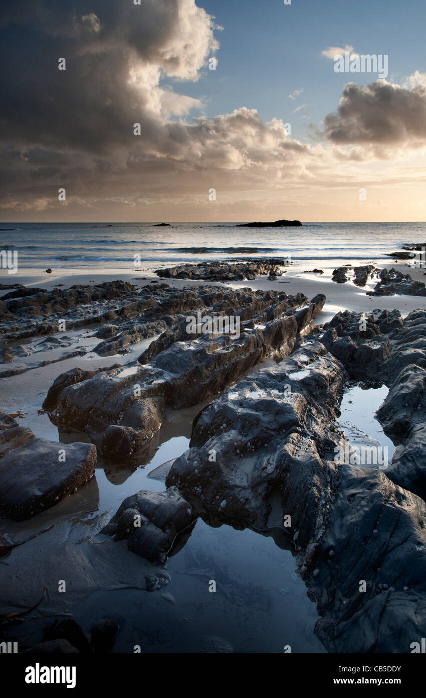 Küsten-Szene von Ayrmer Bucht im Süden von Devon Stockfoto