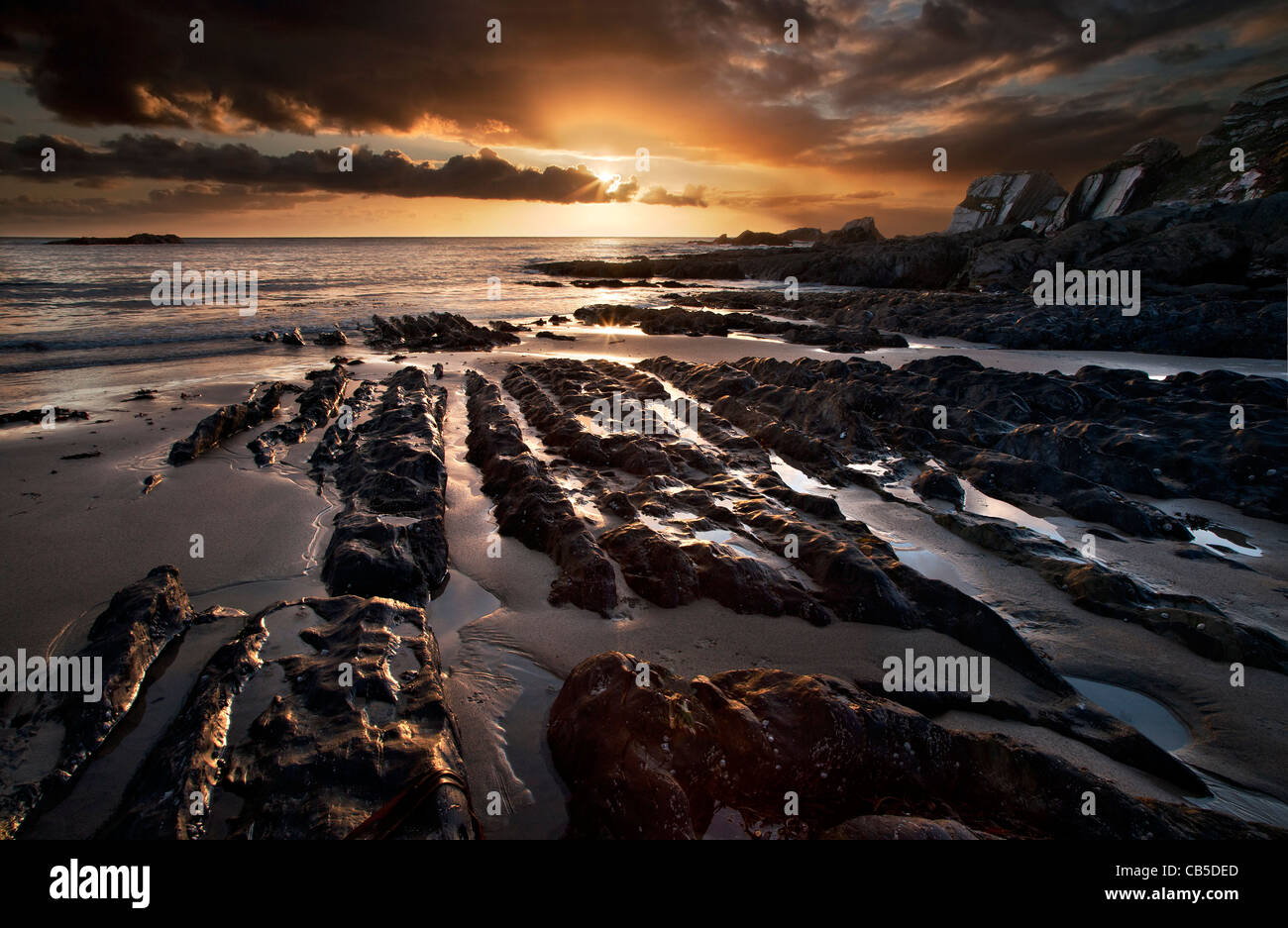 Seelandschaft von Ayrmer Bucht im Stadtteil South Hams von Devon Stockfoto