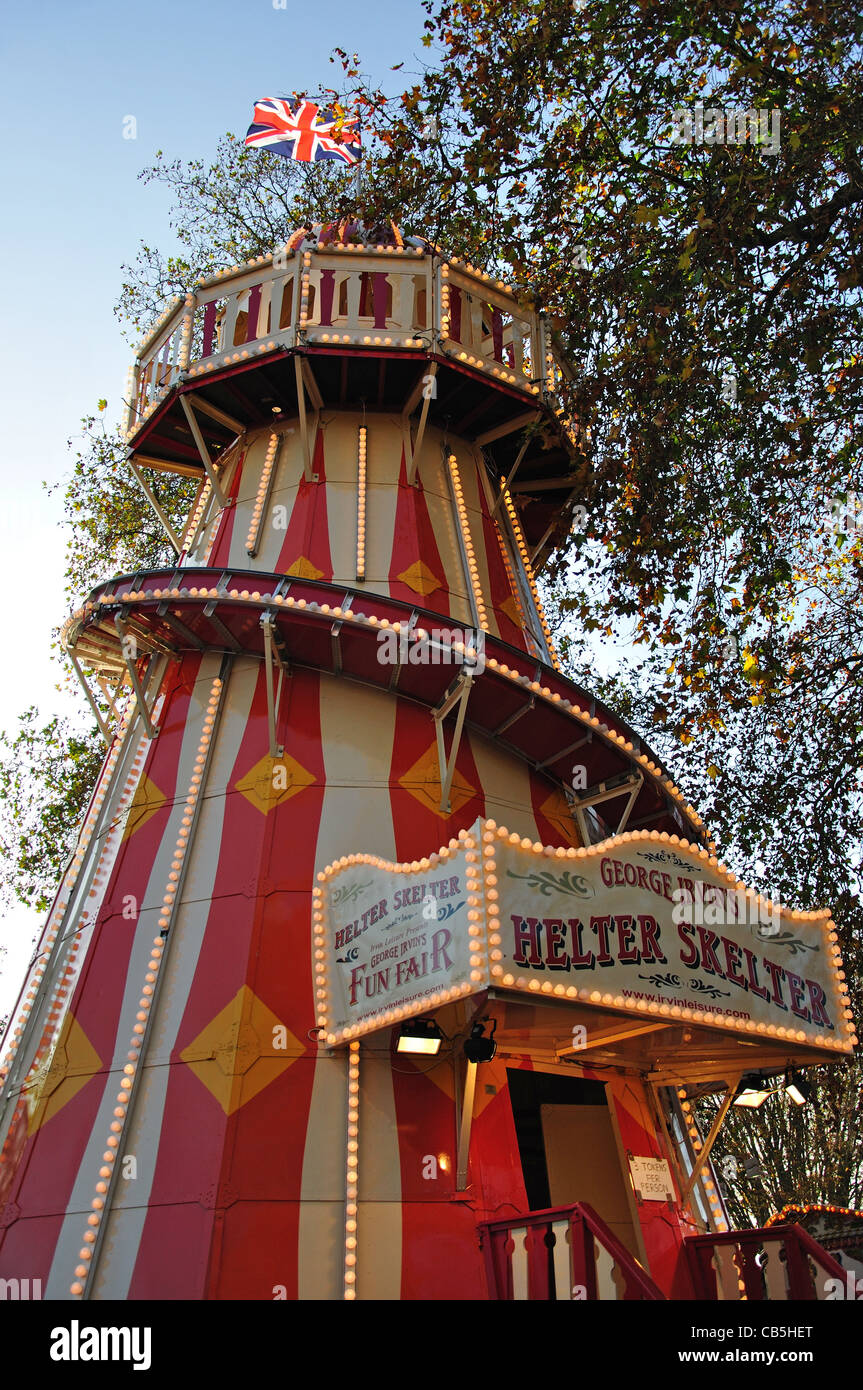 Helter Skelter bei "Winter Wonderland" in Hyde Park, City of Westminster, London, Greater London, England, Vereinigtes Königreich Stockfoto