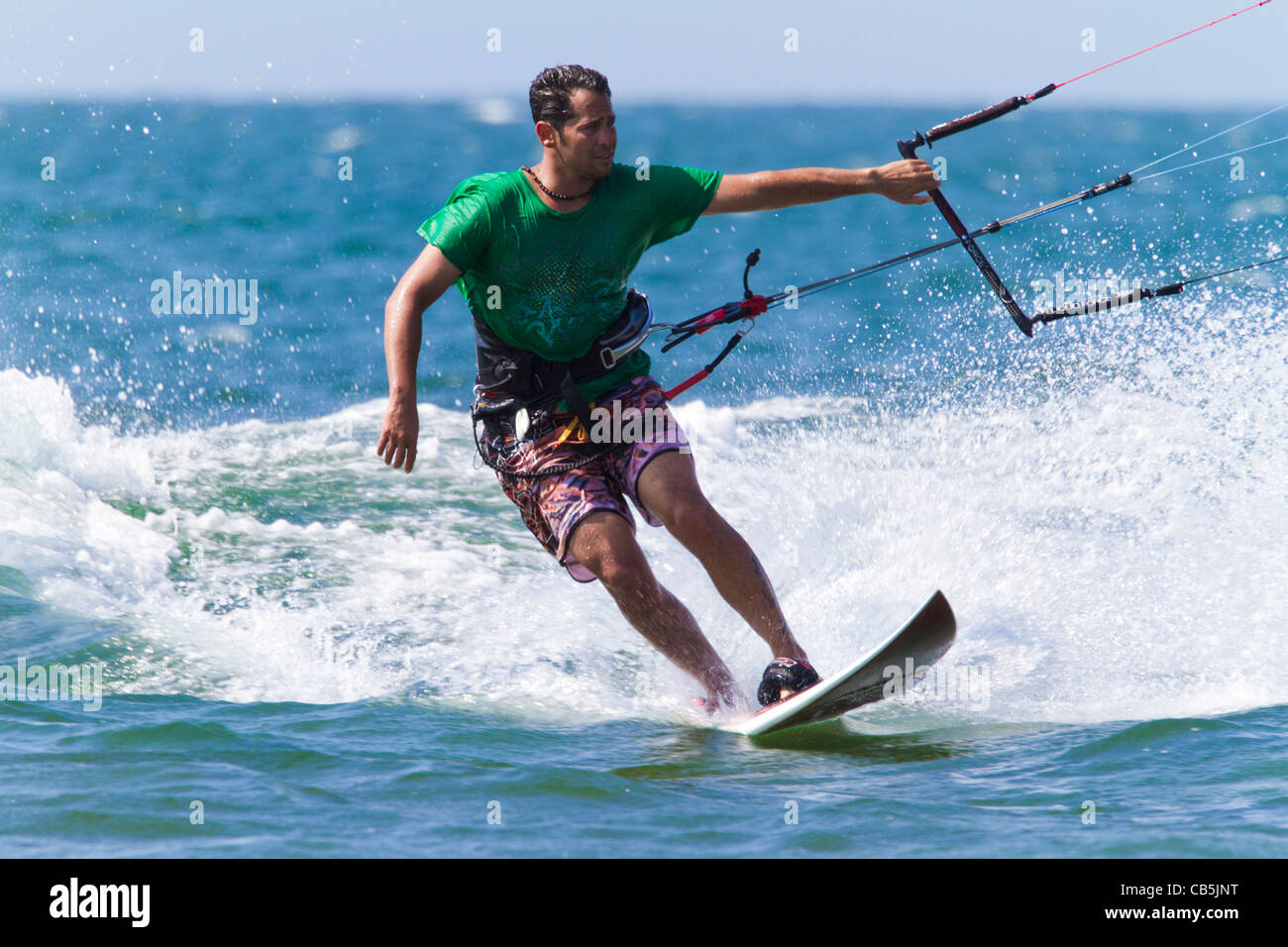 Kiteboarder in Mancora Beach, Peru Stockfoto