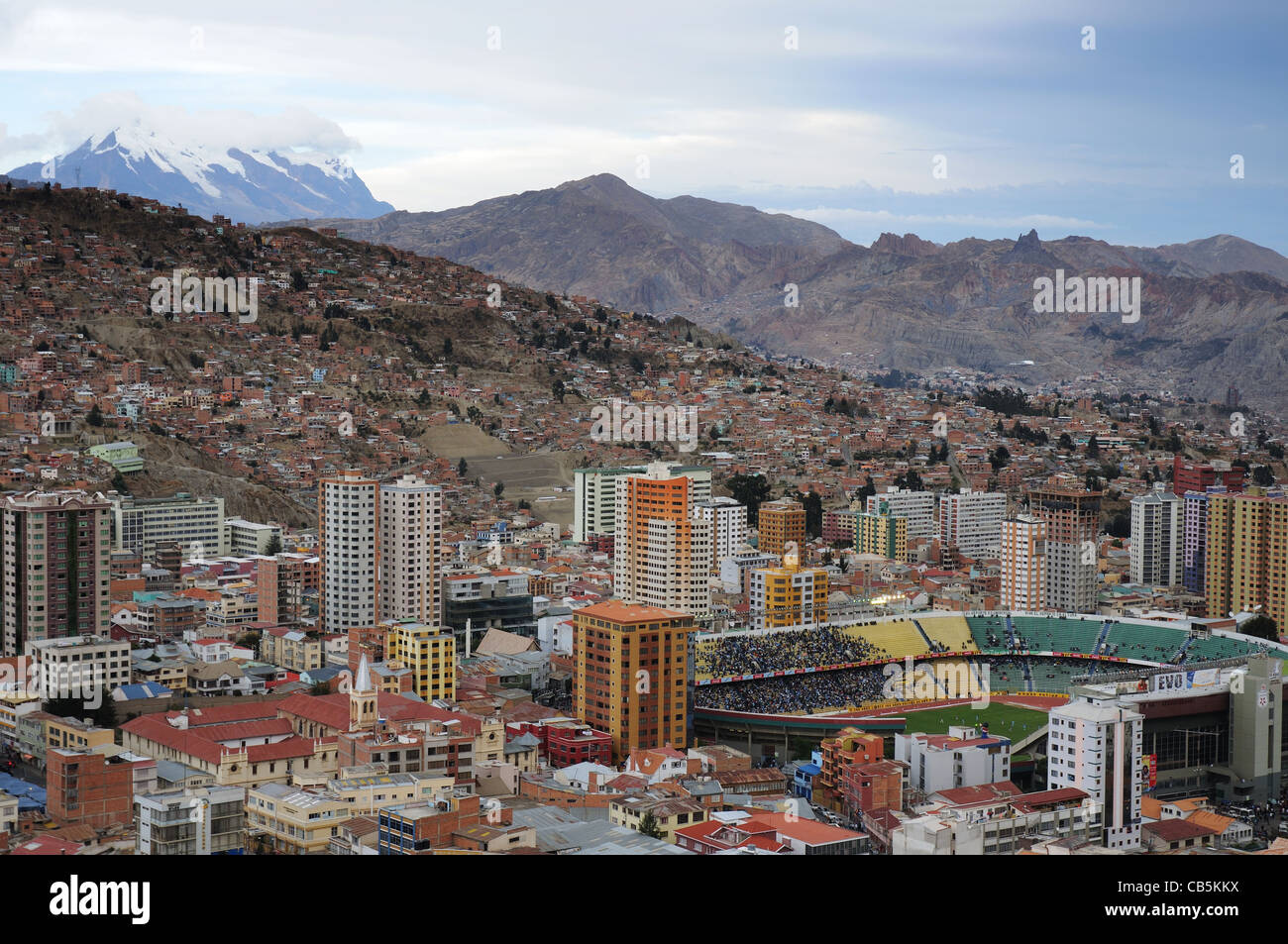 Ein Blick über La Paz, Bolivien Killi Killi gesehen Stockfoto