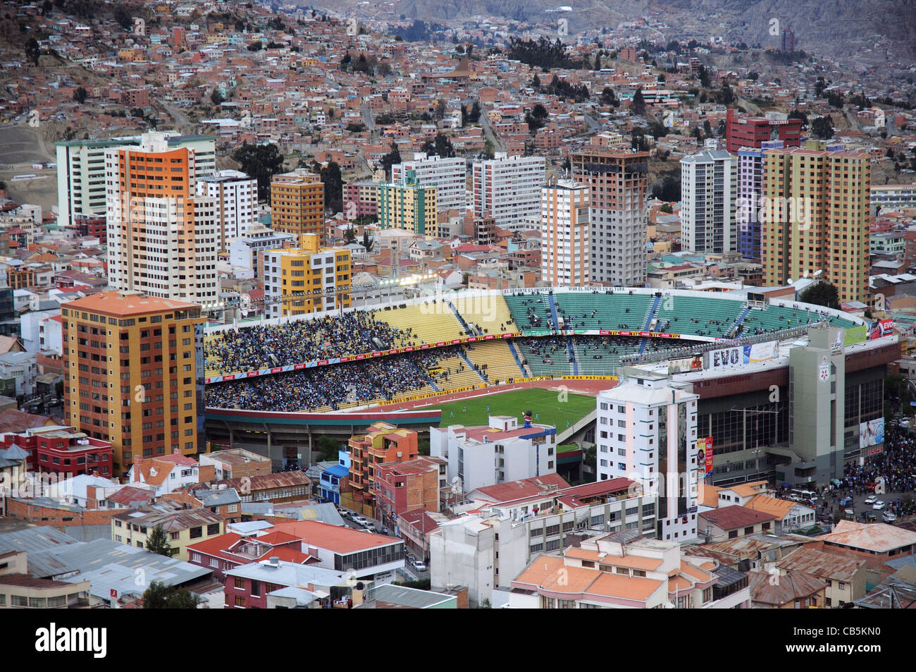 Das Fußballstadion von La Paz, Bolivien Stockfoto