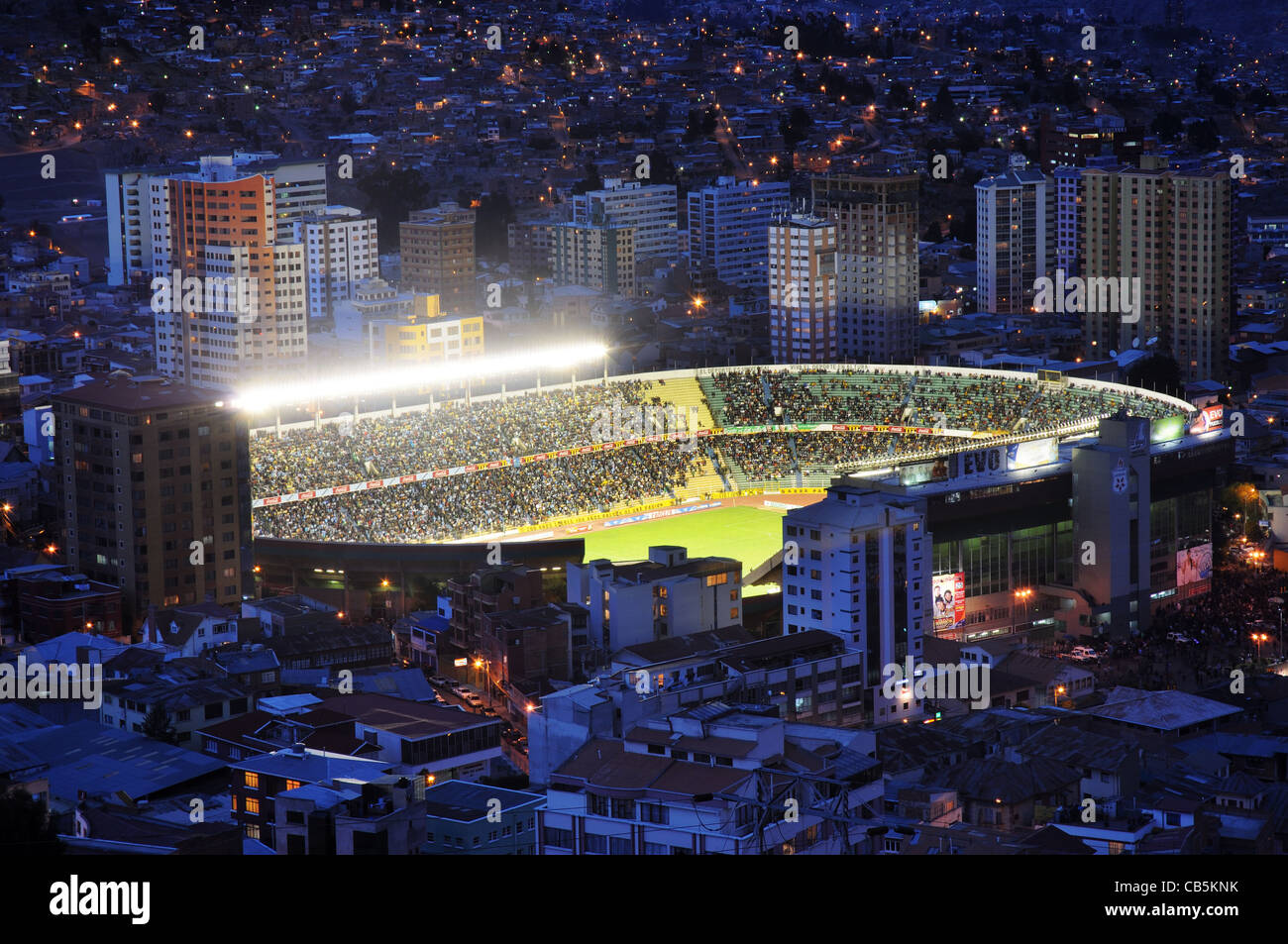 Das Fußballstadion von La Paz, Bolivien Stockfoto