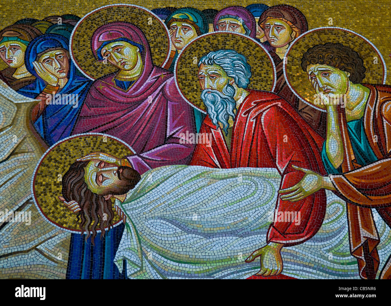 Mosaik-Bild in der Kirche des Heiligen Grabes in Jerusalem, Israel Stockfoto