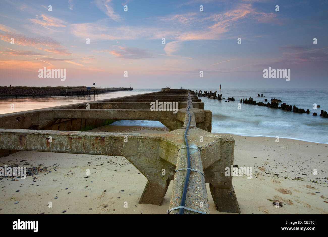 Walberswick Strand an der Küste von Suffolk Stockfoto