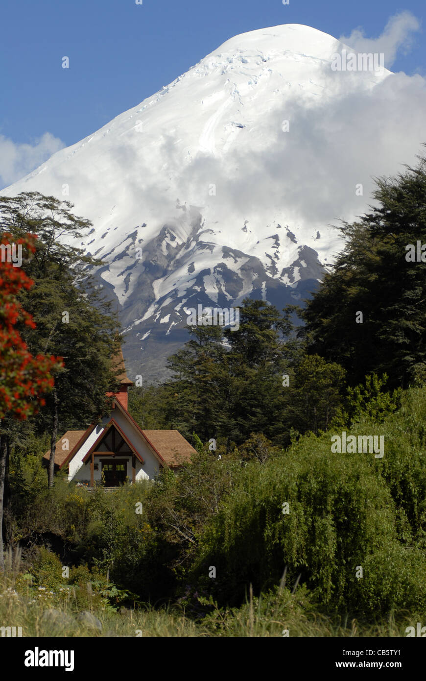 Haus in Osorno Vulcano, Lake District, Chile Stockfoto