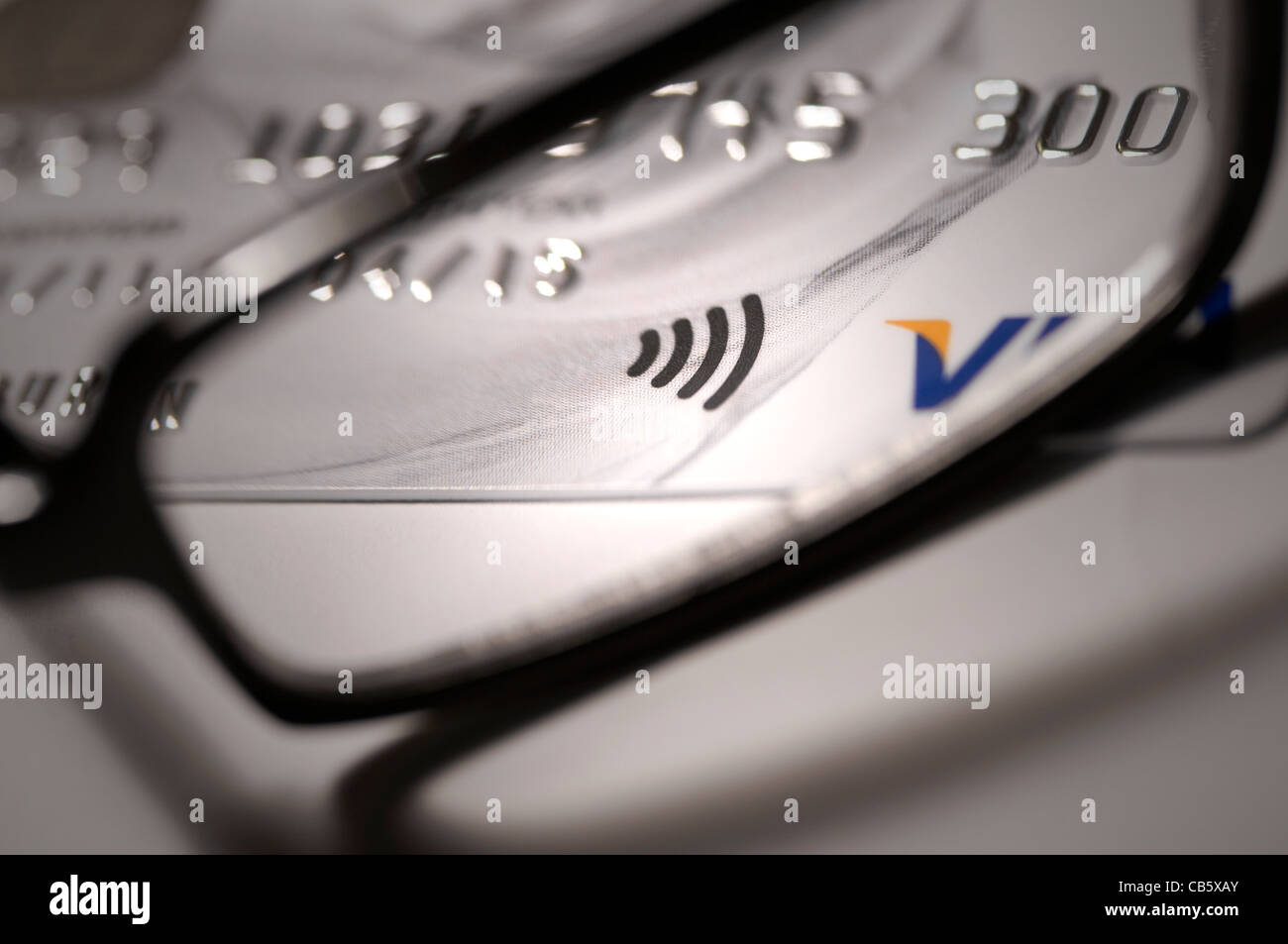 kontaktlose Kreditkarte symbol Stockfoto