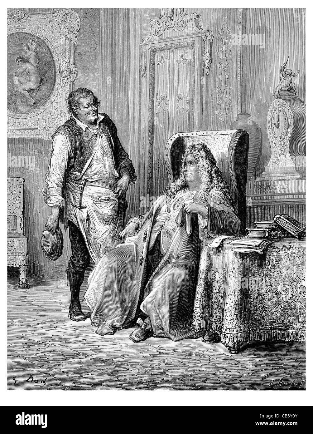 Fontaine Le Savetier et le Financier Finanzen Bankier Geld Kreditgeber Buchhalter Finanzproblem Schuh Reparatur Reparatur Stockfoto