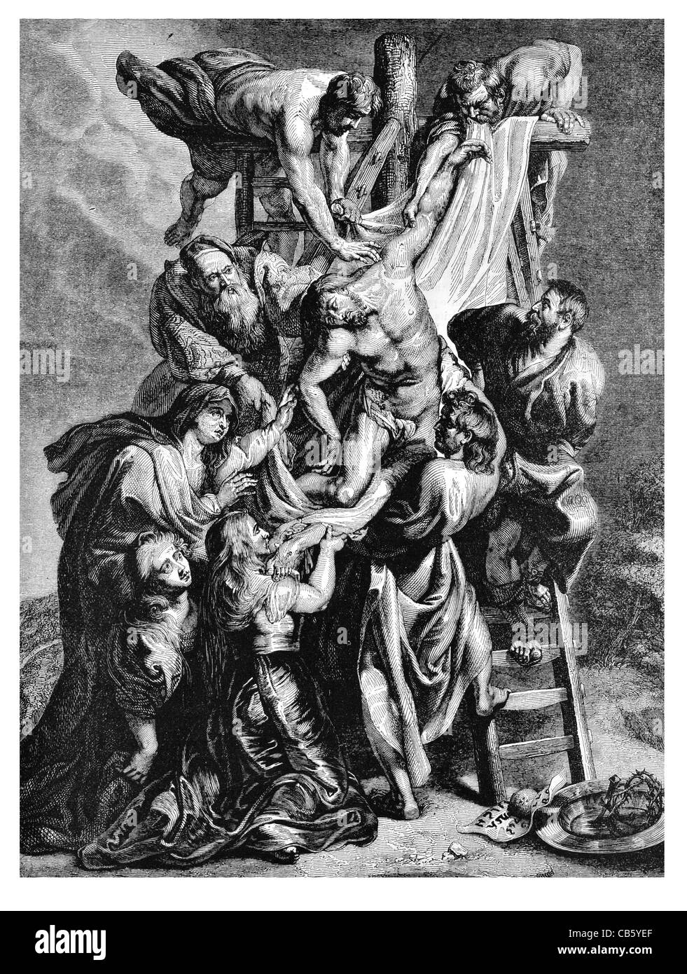 Die Kreuzabnahme von Peter Paul Rubens Antwerpener Kathedrale Stockfoto