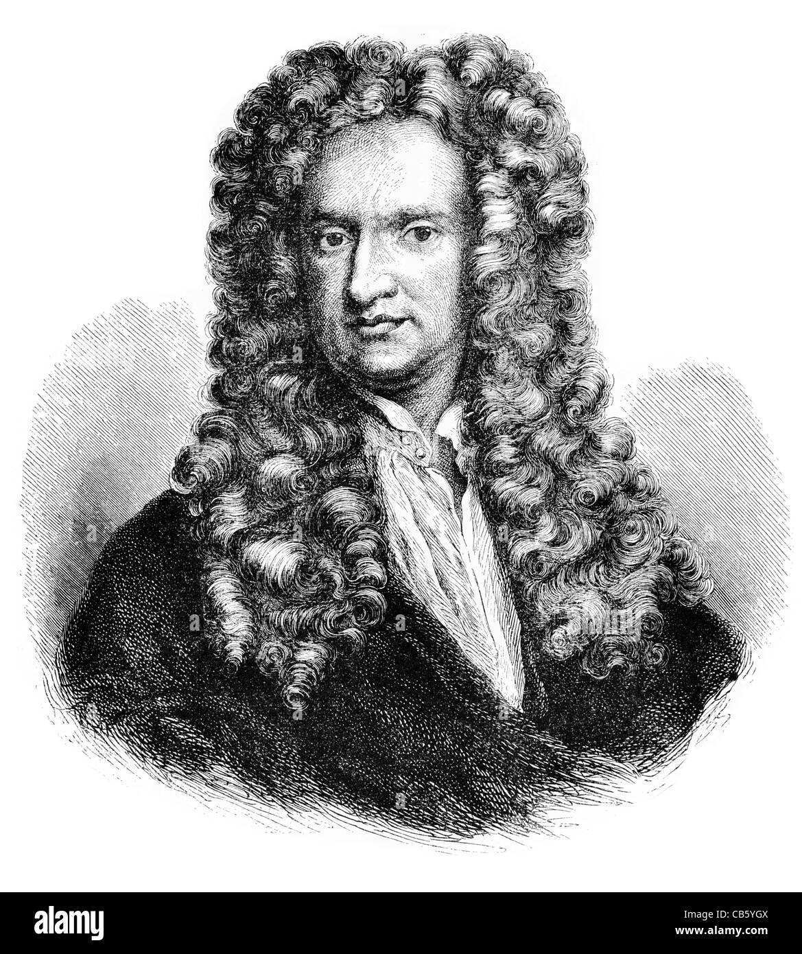 Sir Isaac Newton 1642 1727 englische Physiker Mathematiker Astronom Naturphilosoph Alchemist Theologe Wissenschaftler Wissenschaft Stockfoto