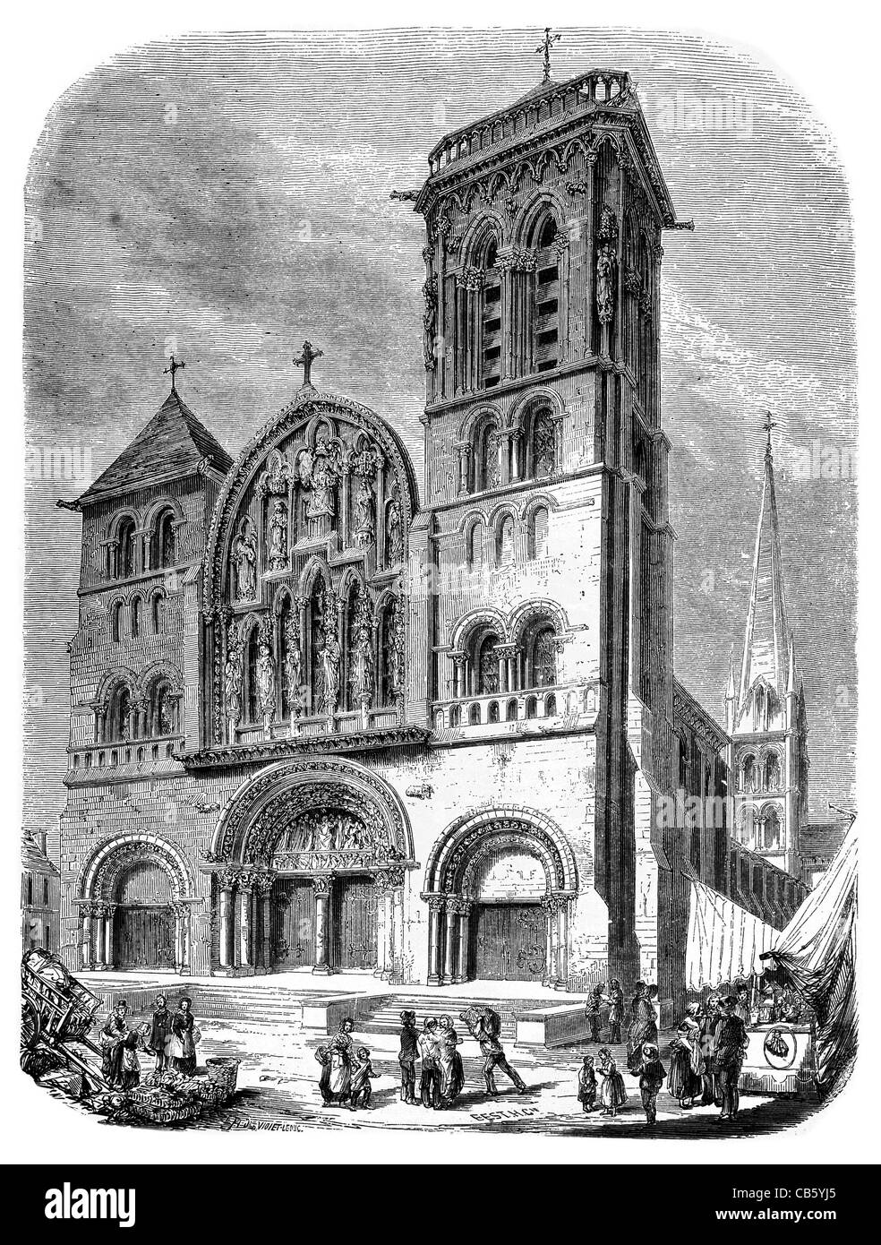 Kirche der Madeleine Vézelay Abtei Frankreich Basilika Sainte Marie Kapelle Kirchenschiff Dom Basilika Stockfoto