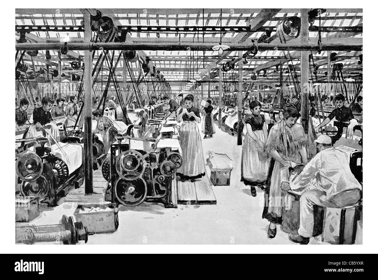 Haworth Mühlen Ordsall Textil Stoff Design Kleidung Kleidung Heimindustrie Watte Flachs Mühle Tuchfabrik Schuppen weben Stockfoto