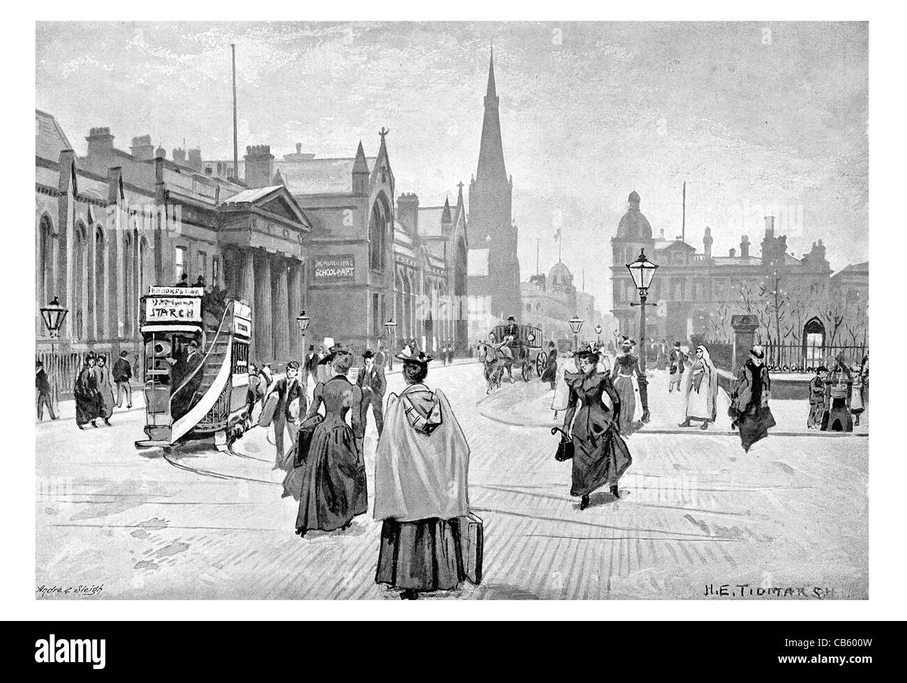 Die Kunstschule und Cavendish Straße Kapelle, die alle Heiligen Platz mehr Manchester North West England UK Europa Textilindustrie Stockfoto