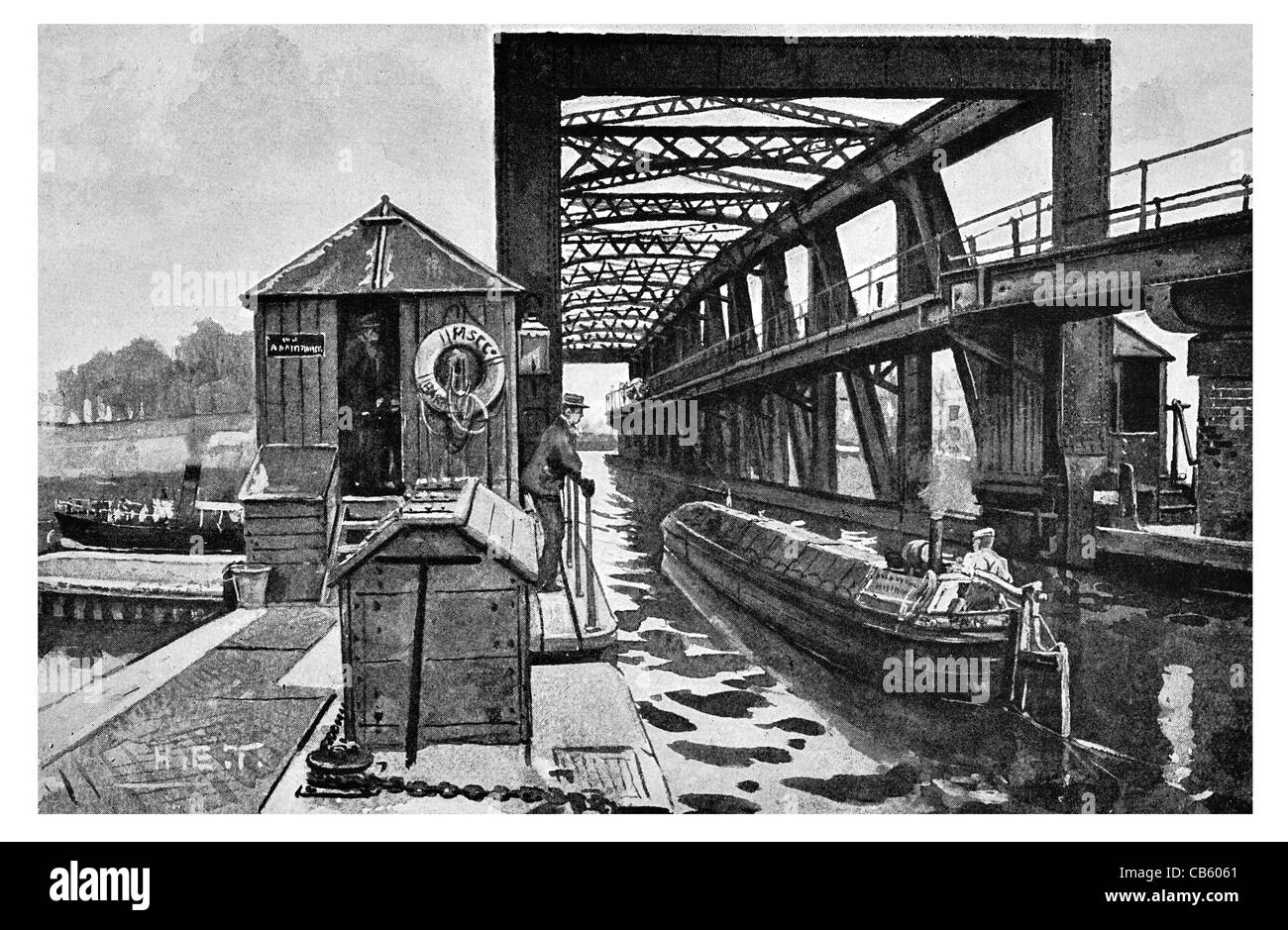 Barton schwingen-Aquädukt schiffbaren Aquädukt Barton auf Irwell Bridgewater Canal Manchester Ship Canal narrowboat Stockfoto